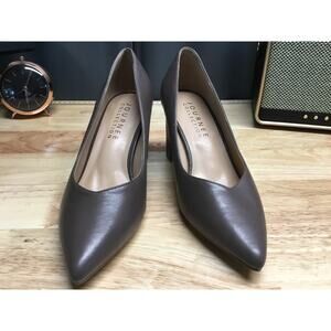 Journee Collection Simonne Pumps Women's 8 Gray Faux Leather Pointed Toe Heels